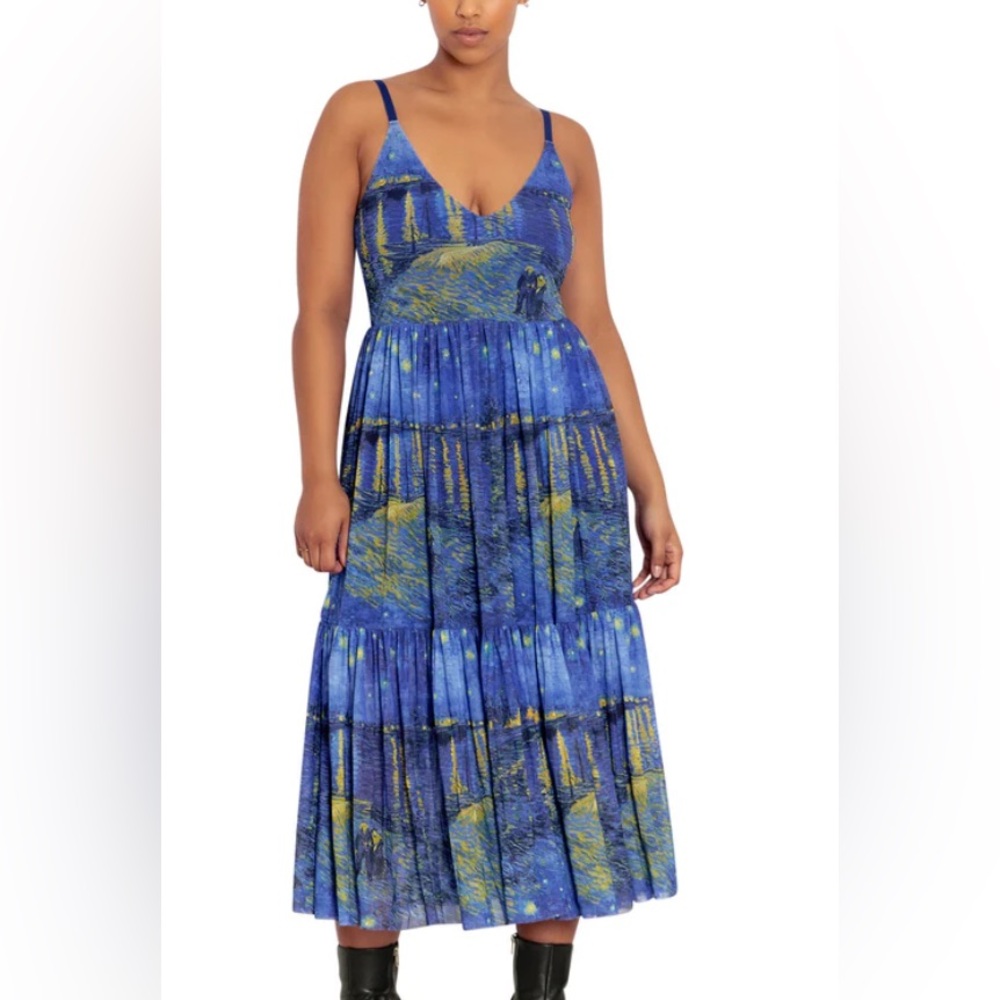 Blackmilk 🌟 Starry Night Over The Rhône 💙 Sheer Midaxi Dress